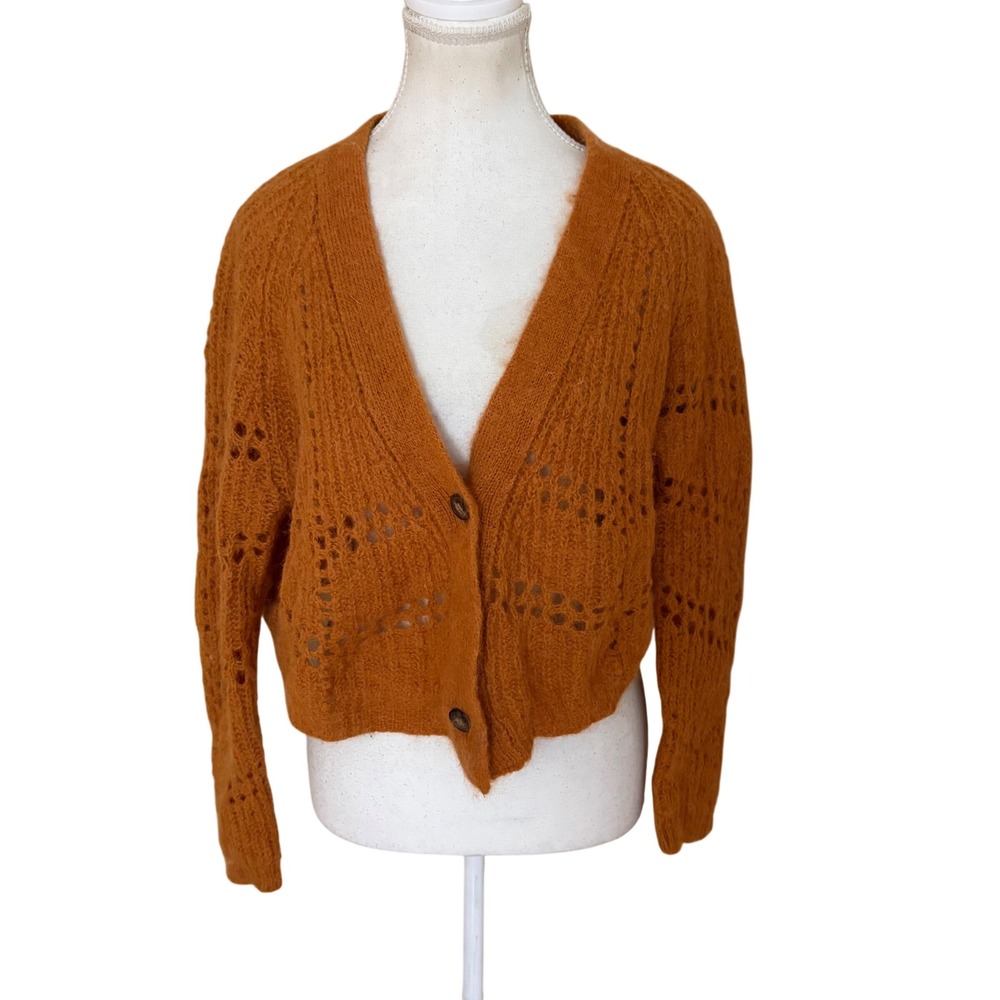 LOUISE MISHA Gilet Tessa Cardigan Knit in Camel Alpaca‎ Blend Size 38 US 6